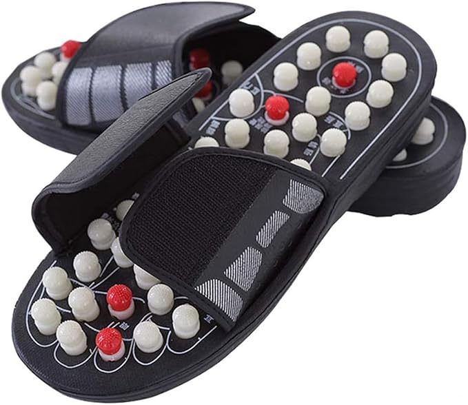 Foot Reflex Reflexology Slippers | Acupressure Foot Massage Slippers | Reflexology Sandals for Feet | Rotating Acupuncture Therapy | Improve Blood Circulation | Relaxation Gifts for Mom Dad